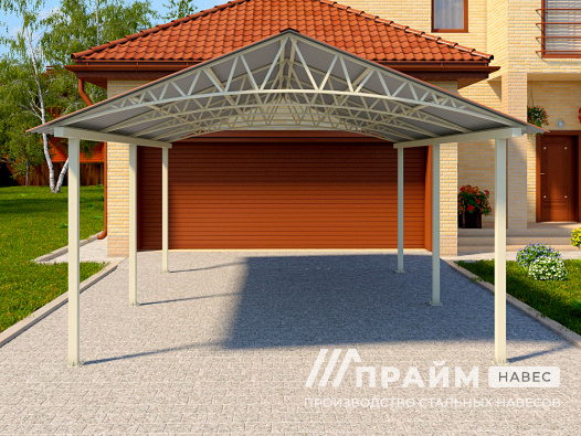 Навес для машины из профнастила №4 - фото 780